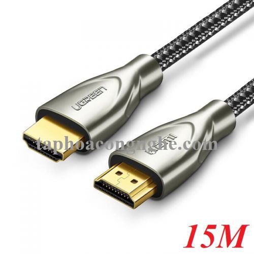 Ugreen 50114 15M màu Đen Cáp tín hiệu HDMI chuẩn 2.0 dây bọc lưới đầu hợp kim cao cấp HD131 30050114